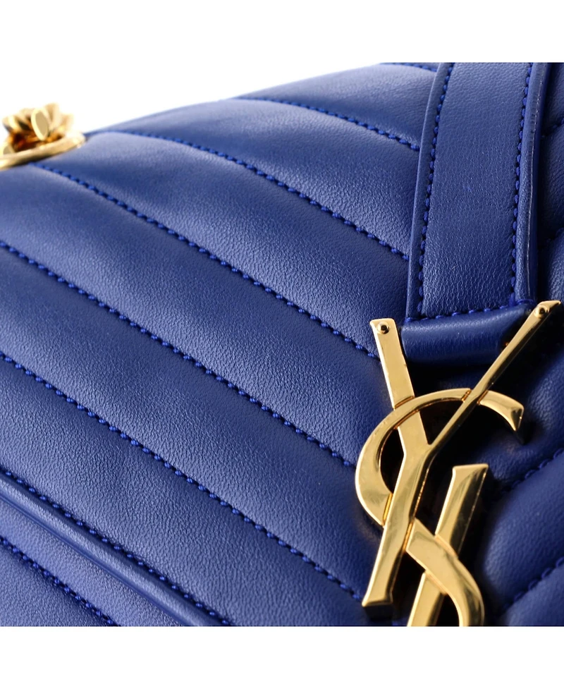 Pre-Owned Saint Laurent Medium Classic Monogram Envelope Satchel Matelasse Chevron Leather