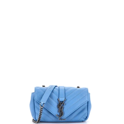 Pre-Owned Saint Laurent Baby Classic Monogram Crossbody Bag Matelasse Chevron Leather