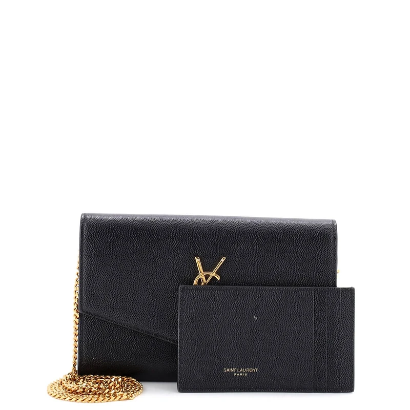 Pre-Owned Saint Laurent Uptown Chain Wallet Leather