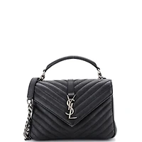 Pre-Owned Saint Laurent Medium Classic Monogram College Bag Matelasse Chevron Leather