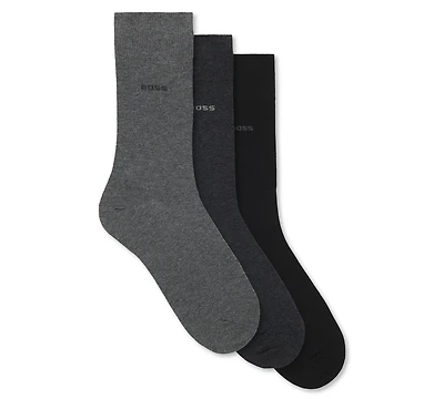 Hugo Boss Men's Combed Cotton-Blend Socks, 3-Pack