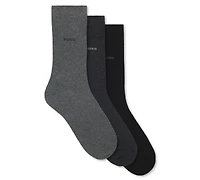 Hugo Boss Men's Combed Cotton-Blend Socks, 3-Pack
