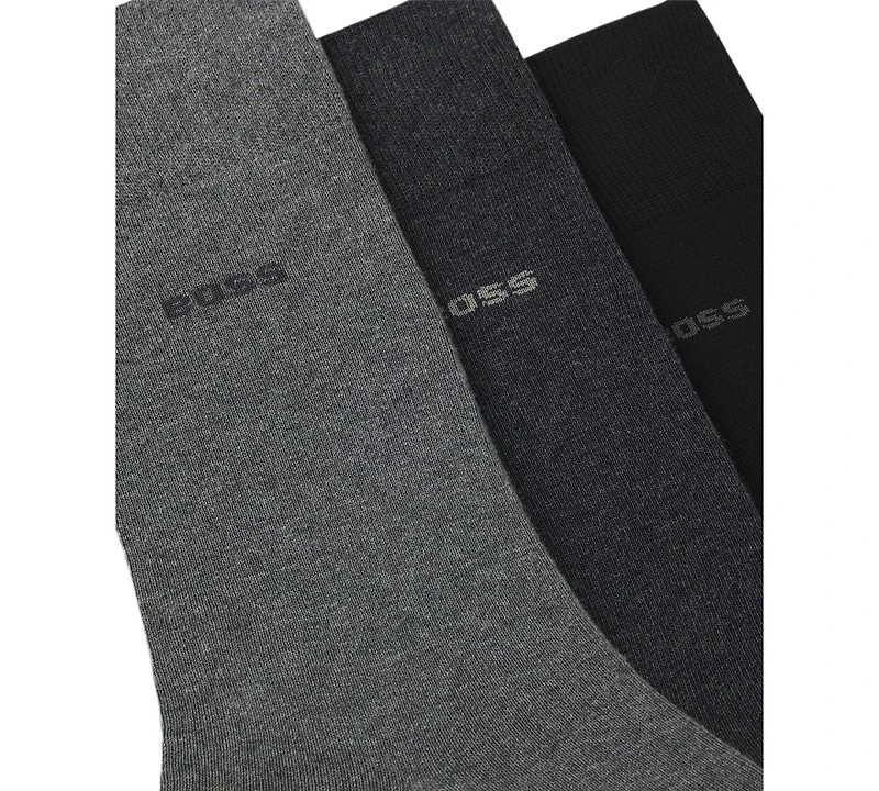 Hugo Boss Men's Combed Cotton-Blend Socks, 3-Pack