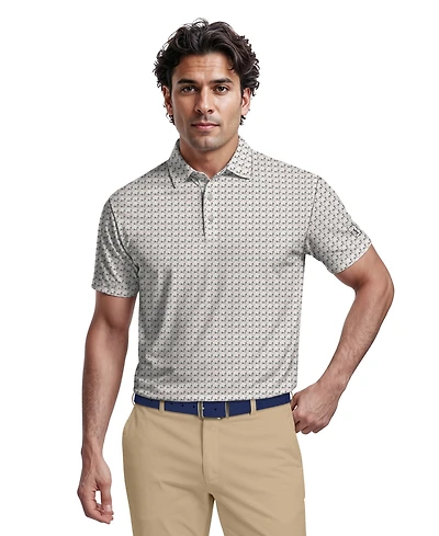 Pga Tour Men's Geometric Cocktail Print Golf Polo Shirt