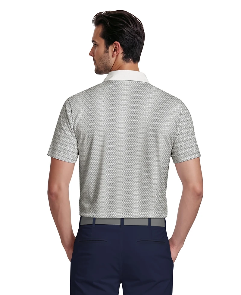 Pga Tour Men's Novelty Geo Color-Block Golf Polo Shirt