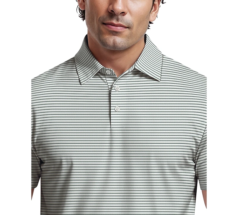 Pga Tour Men's Feeder Stripe Golf Polo Shirt