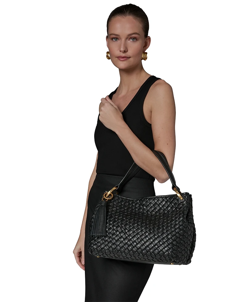 Donna Karan New York Glenwood Woven Small Shoulder Handbag