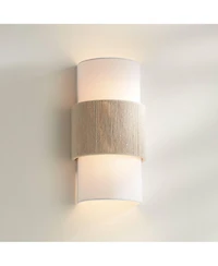 360 Lighting Cabo 14 1/2" Linen and Rope 2-Light Wall Sconce Set of 2