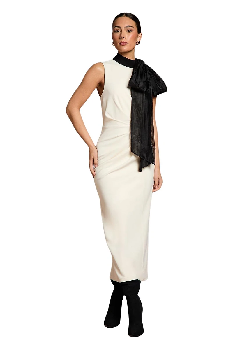 Coast Women's Organza Pussybow Column Midi Dress