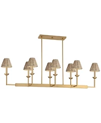 Possini Euro Design Kime 8-Light Island Chandelier w/ Wicker Shades