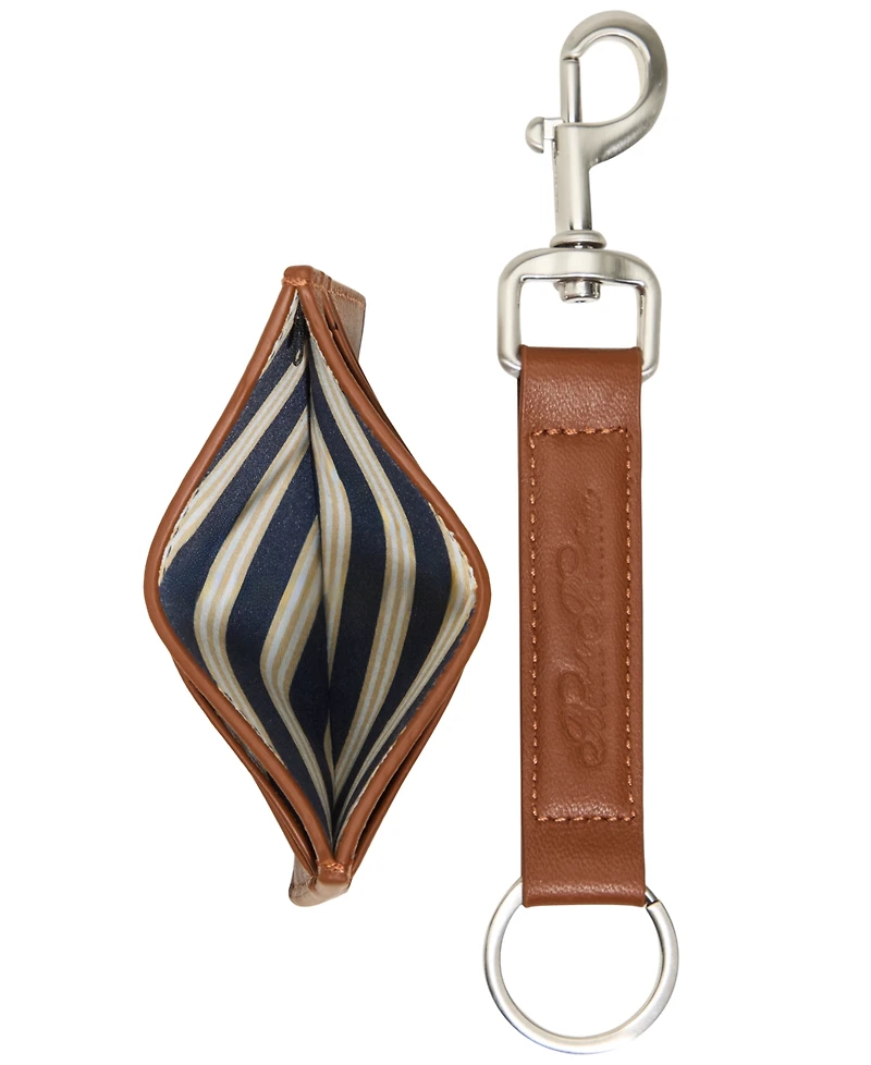 B by Brooks Brothers Men's Leather Wallet and Key Ring Set