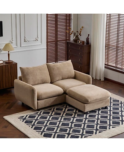 Streamdale Furniture 69" 3-Piece L-Shaped Modular Sectional Sofa with Ottoman