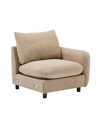 Streamdale Furniture 69" 3-Piece L-Shaped Modular Sectional Sofa with Ottoman