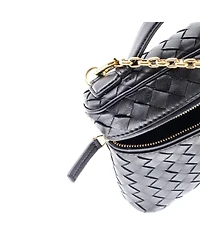 Pre-Owned Bottega Veneta Small Soft Chain Vanity Case Intrecciato Leather