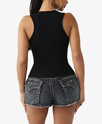 True Religion Women's Crystal V-Notch Racer Tank
