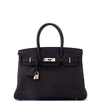 Pre-Owned HERMES Birkin Handbag Togo with Palladium Hardware