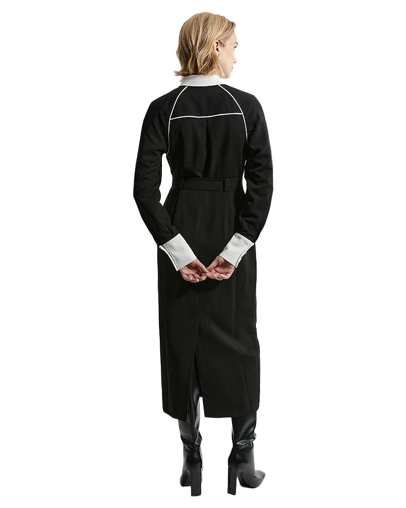 Karen Millen Women's Contrast Collar Midi Dress