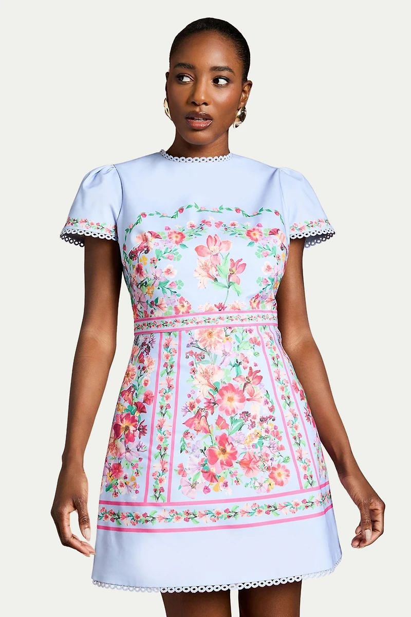 Coast Women's Placement Print Short Sleeve Mini Dress