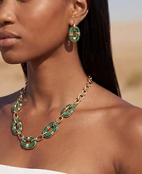 Robert Lee Morris Soho Malachite Link Drop Earrings