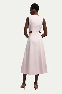 Karen Millen Women's Tailored Linen Full Midi Dress