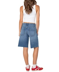 Celebrity Pink Women's High-Rise Raw-Hem Bermuda Shorts