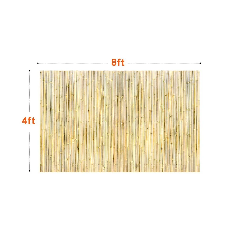 Sugift Rolled Bamboo Privacy Fence 4 feet H x 8 feet L Decorative Screen