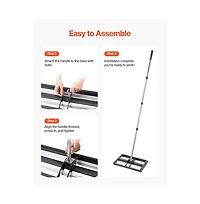 Sugift Lawn Leveling Rake with Roller 17 x 10 inch Adjustable Handle