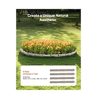 Sugift Faux Stone Landscape Edging 46.4 x 2.2 in Pack Flexible Border