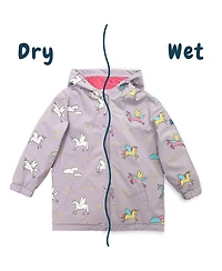 Holly and Beau Girls Color Changing Hooded Raincoat