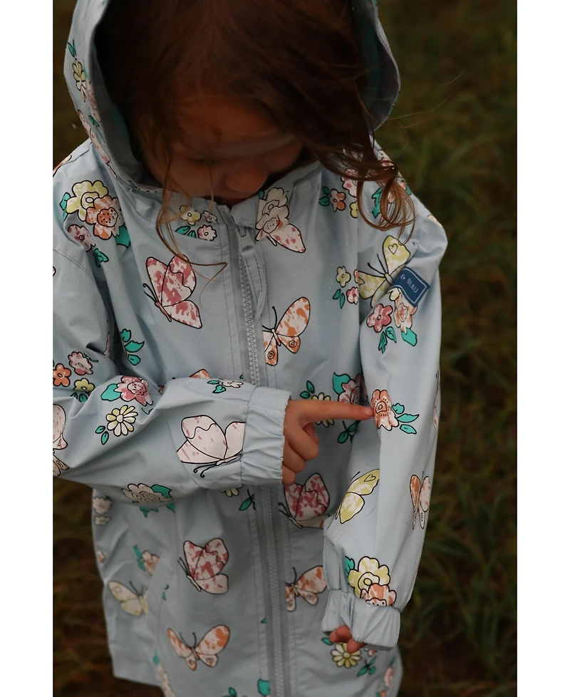 Holly and Beau Girls Color Changing Hooded Raincoat