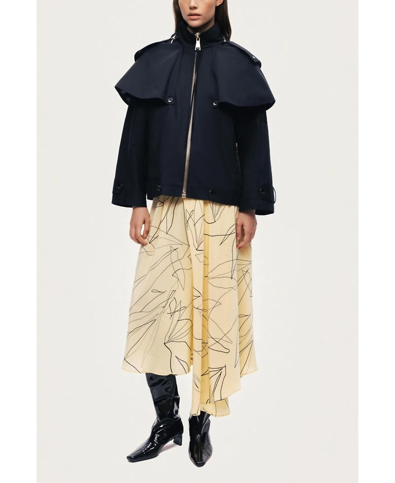 Nocturne Women's Hooded Short Trench Jacket