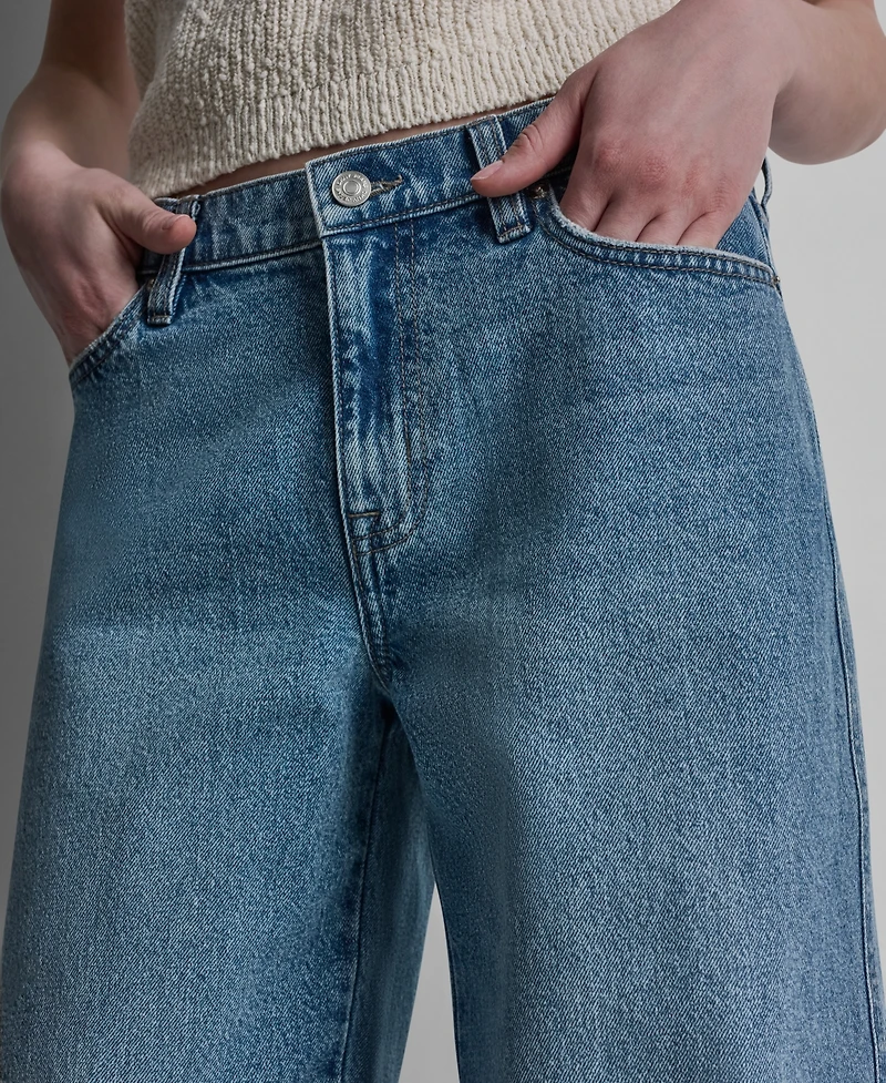 Dkny Jeans Women's Mid-Rise Barrel-Leg Cotton
