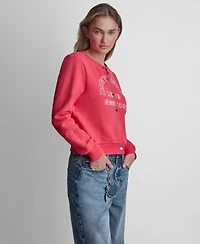 Dkny Jeans Women's Long-Sleeve Button-Front Cotton Shrunken Jacket