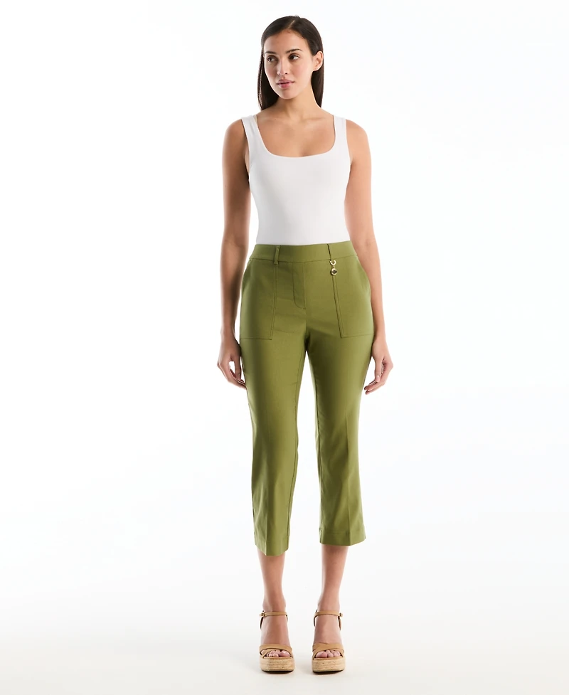 Rafaella Petite Porkchop Pocket Kick Flare Pants