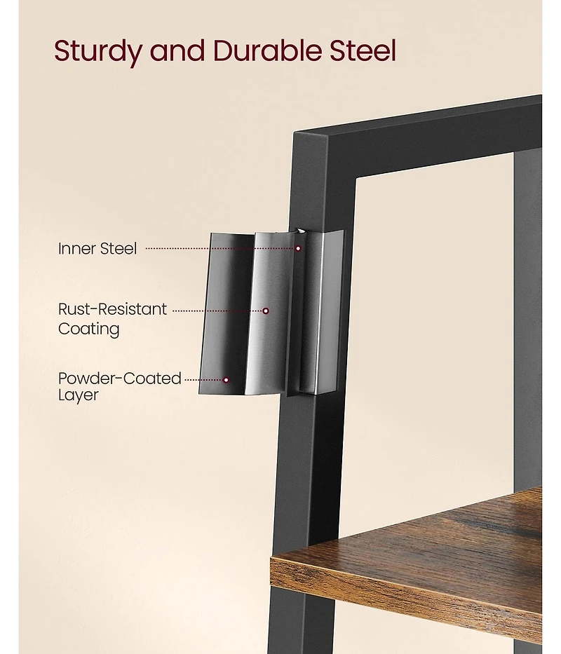 Slickblue Tall Narrow 5 Tier Bookcase Organizer Storage Shelf Unit