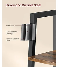 Slickblue Tall Narrow 5 Tier Bookcase Organizer Storage Shelf Unit