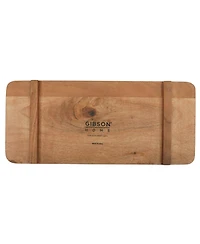 Gibson Home Gracious Dining 2-Tier Wooden Serving Tray with Metal Frame - Acacia Wood