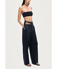 Nocturne Women's Cut-Out Waist Wide-Leg Pants