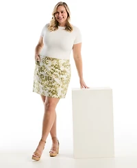 Rafaella Plus Poppy Print Horse Bit Belted Skort
