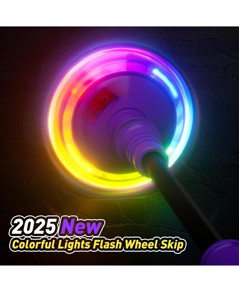 HopeRock Skip Ball Toy for Girls Ages 6-10,Girl Birthday Gifts,3 Fun Modes,Flashing Light-Up Wheel,Led Digital Counter Girl Birthday Gifts