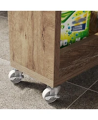 Tribesigns 5-Tier Tall Narrow Storage Cart on Wheels, 63 '' Mobile Shelf Organizer, Rolling Utility for Kitchen, Dining Room, Small Spaces