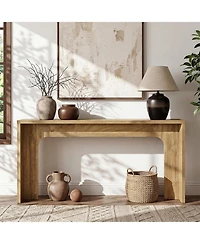 Tribesigns 63" Narrow Console Table, Modern Minimalist Wood Entryway Table, Long Console Behind the Couch