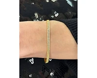 Suzy Levian New York Sterling Silver Double-Strand Pave Cubic Zirconia Tennis Bracelet