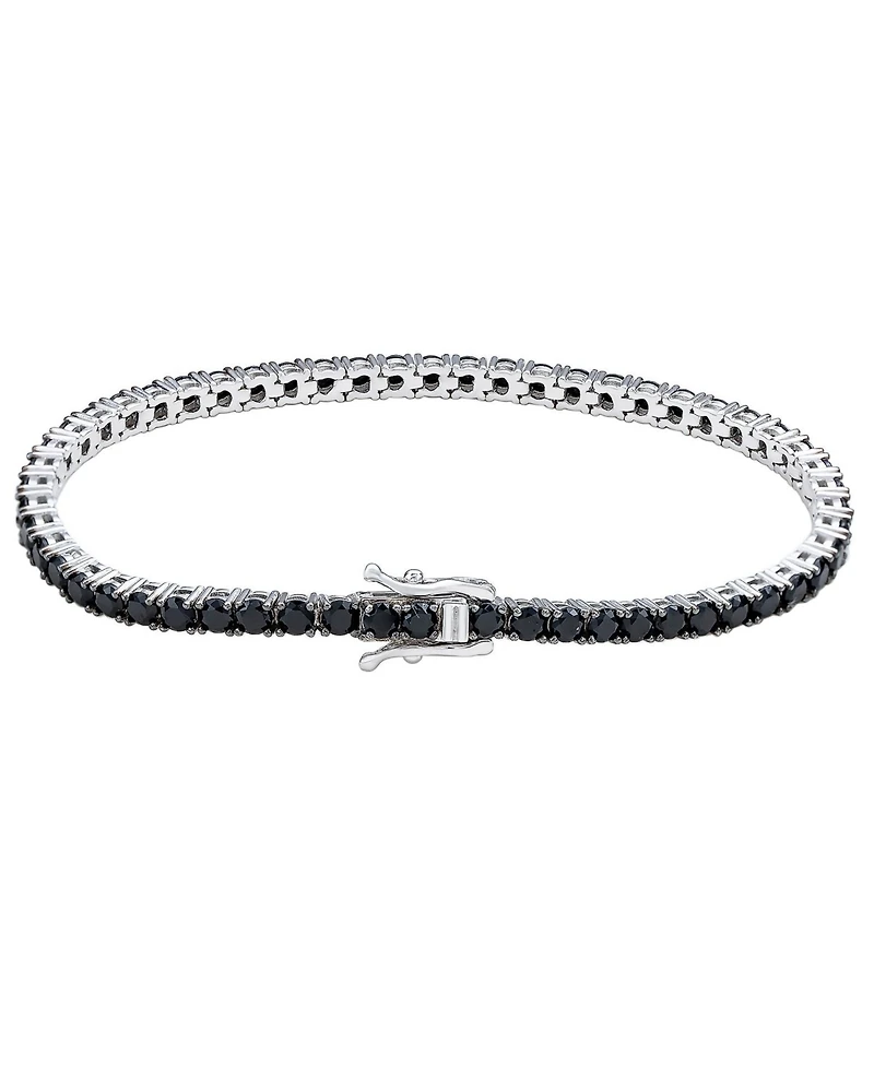 Suzy Levian Sterling Silver Cubic Zirconia Thin Tennis Bracelet