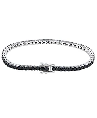 Suzy Levian Sterling Silver Cubic Zirconia Thin Tennis Bracelet