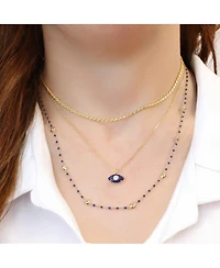 The Lovery Lapis Evil Eye Necklace 14K Gold-Plated Sterling Silver