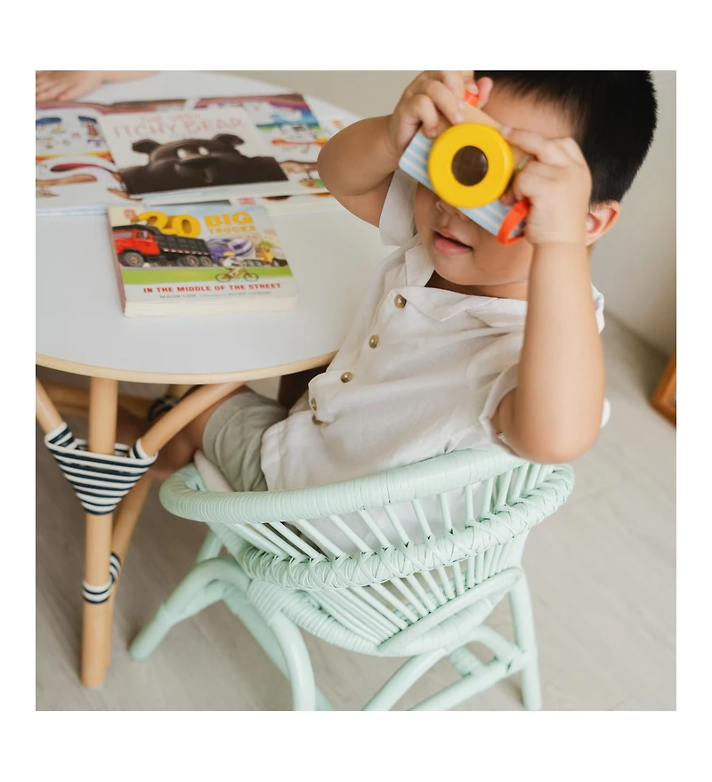 Momiji Maya Handcrafted Rattan Kids Chair with cushion