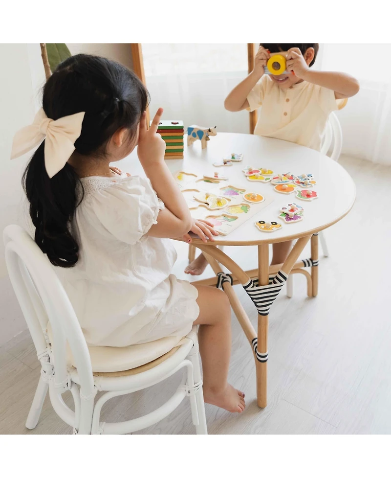 Momiji Aulia Handcrafted Rattan Kids Table with Laminated Plywood