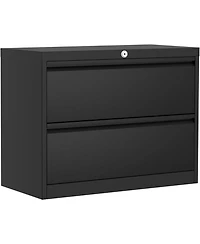 Gaomon 2-Drawer Lateral File Cabinet with Lock, Heavy-Duty Steel Office Storage for Letter/Legal/A4 Files, Black Home Office File Organizer