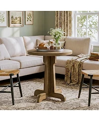 Tribesigns 23.6" Small Round Dining Table, Modern Farmhouse Circle Dinner Table for 2, Space-Saving